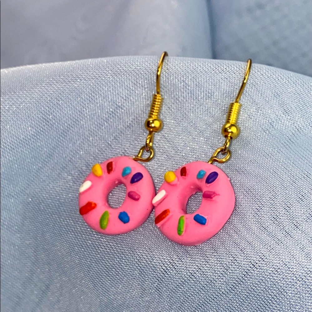 PINK DONUT EARRINGS